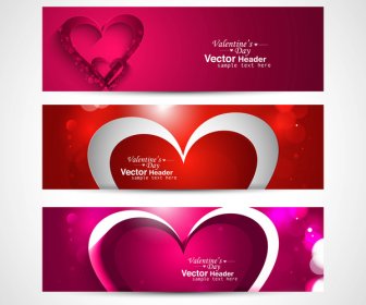 latar belakang vector putih header warna-warni cerah hari kasih sayang