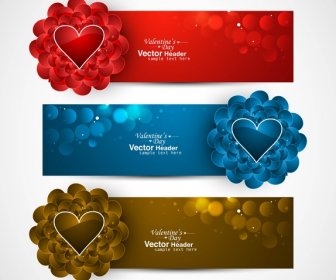 latar belakang vector putih header warna-warni cerah hari kasih sayang