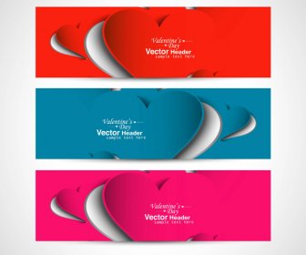 latar belakang vector putih header warna-warni cerah hari kasih sayang