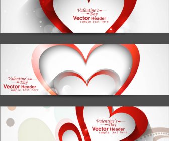 Latar Belakang Vector Putih Header Warna-warni Cerah Hari Kasih Sayang
