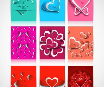 Valentines Day Brochure Background Template Collection Presentation Colorful Design Vector Illustration