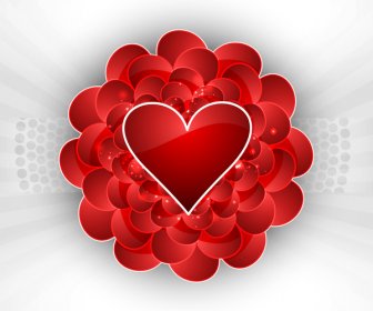 Tarjeta Día De San Valentín Para La Ilustración De Diseño Corazón Colorido Brillante