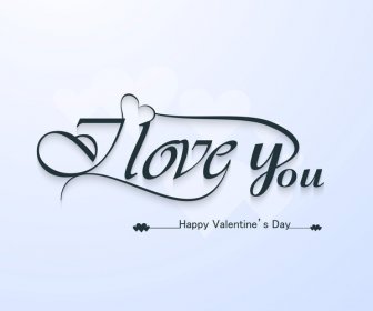 Valentines Day Card With Lettering Text Beautiful Design Vector