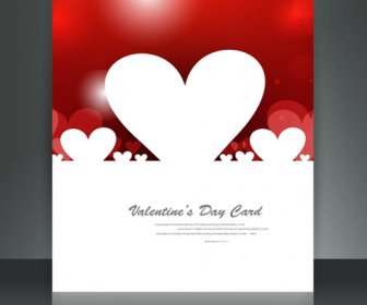 Día De San Valentín De Vectores De Folleto Plantilla Corazón Fondo Colorido