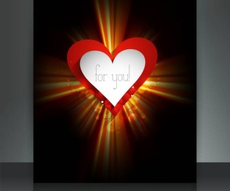 Sevgililer Günü Için Broşür şablonu Kalp Arka Plan Renkli Vektör