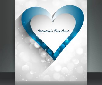 Día De San Valentín De Vectores De Folleto Plantilla Corazón Fondo Colorido