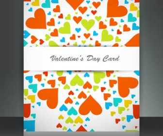 Valentines Day For Brochure Template Heart Background Colorful Vector
