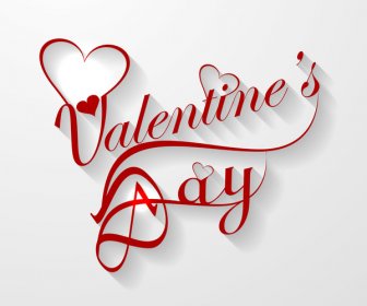 San Valentino Di Cuore Per I Caratteri Del Testo Design Scheda Vettore