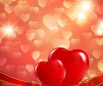 Valentines Day Red Love Background Vector Illustration
