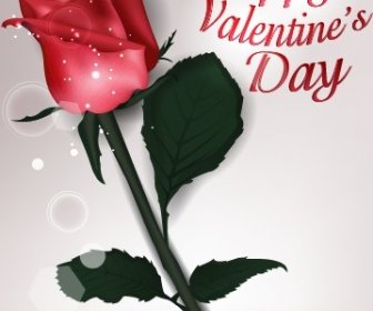 Valentinstag Rose Karten Design Vektor