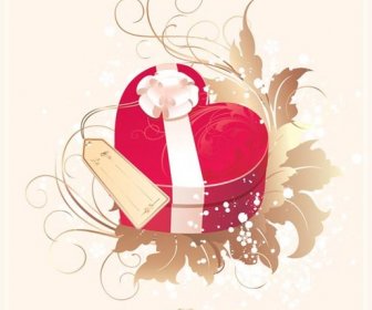 Valentines Day 3d Heart Vintage Post Card Vector