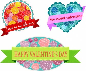 Valentine Hiasan Spanduk Mawar Berwarna-warni Pita Dekorasi