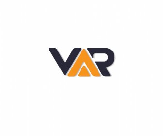 var logotype dark blue orange flat capital lettering design