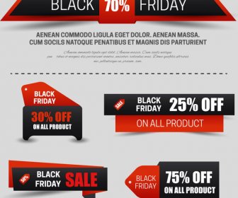 Various Black Friday Sale Banners With Text