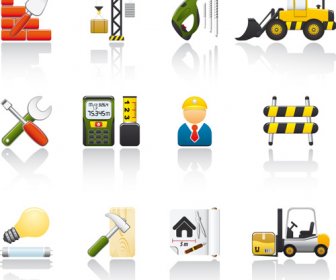 Various Builders Icons Mix Vector Set