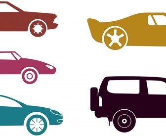 各種汽車設計設置現代和古典風格