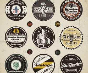 Diverse Elemente Vintage Labels Vektor