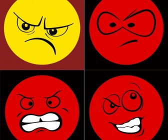 Various Emotion Icons Vector Illustration