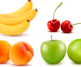 различные свежие фрукты дизайн вектор