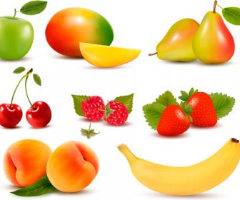 Várias Frutas Frescas Projeto Vector