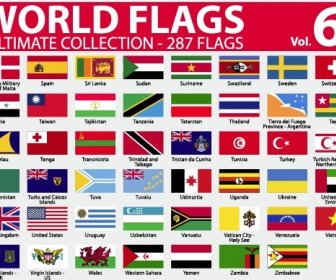 ชุดเวกเตอร์ต่าง ๆ ของธงโลก