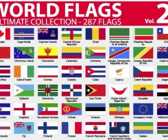 Verschiedenes Von Den Flaggen Der Welt Vektor-Satz