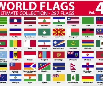 различные флаги мира Векторный набор