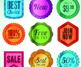 Various Sale Stickers And Labels Design Vector