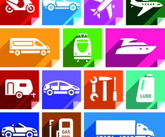 Verschiedene Transport Icons Set Vektor