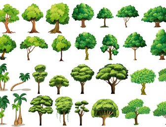 Mengatur Berbagai Pohon Vektor