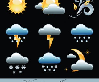 Verschiedene Wetter Vektor-Icon-set