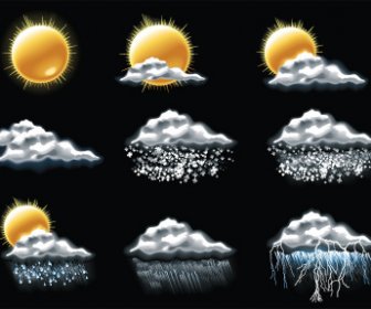 Various Weather Icon Vector Set