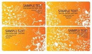 Abstrakte Schöne Orange Floral Visitenkarte Design Vektorgrafik