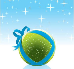 Vektor-abstrakte Schöne Realistische Christmas Ball Vektorgrafik Auf Blauem Hintergrund