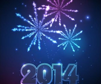 Vector Abstract Fireworks Happy New Year14 Poster Design