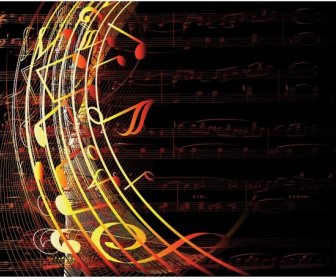Vector Abstract Music Notes Background