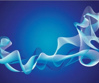 Vector Abstract Smoke Lines On Blue Background