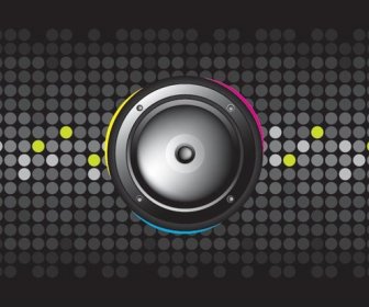 Vektor-abstrakte Lautsprecher-Symbol In Halbton Farbigen Hintergrund