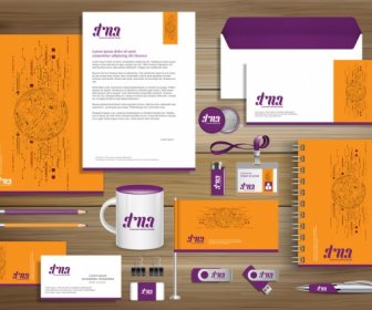 Vector Abstract Stationery Editable Corporate Identity Template Design Gift Items Business Color Promotional Souvenirs Elements Link Digital Technology Stationery Set