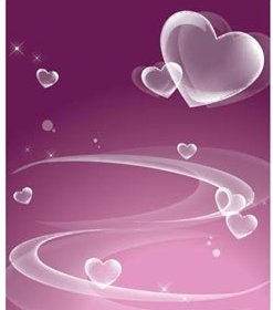 Vector Abstract Transparent Heart On Purple Blazing Background Illustration
