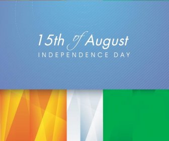 Vetor Abstrato Tricolor Com Bannerth De Agosto Dia De Independência De India