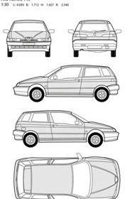 Wszystkie Strony Blueprint Ilustracja Wektorowa Samochód Alfa Romeo
