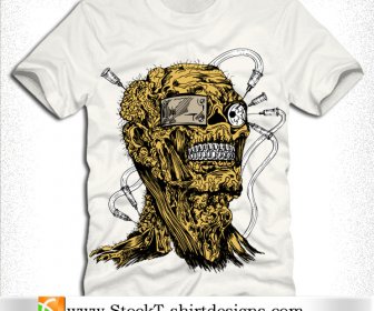 Wektor Odzież Projekt Tshirt Z Demonów Człowiek