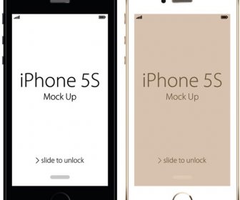 Vektor Apple Iphone 5s Mockup Hitam Dan Putih Warna