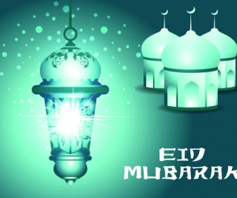 Sfondo Eid Mubarak Concezione Islamica Vettore