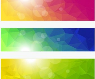 Vector Banners With Colorful Polygonal Background