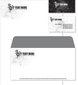 Vector Beautiful Black Grunge Style Visiting Card Letterhead And Envelope Stationary Design