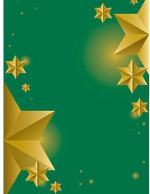 Vektor Latar-belakang Natal Hijau Yang Indah Dengan Bintang-bintang Emas
