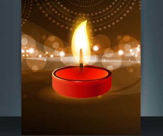 Vector Beautiful Diwali Celebration Brochure Card Template