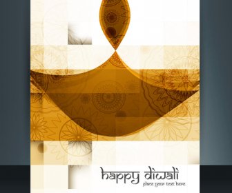 Vector De Plantilla De Tarjeta De Diwali Hermosa Celebración Folleto
